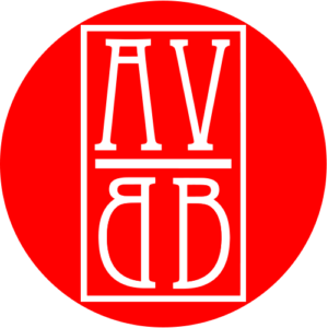 AVBB white logo in red circle