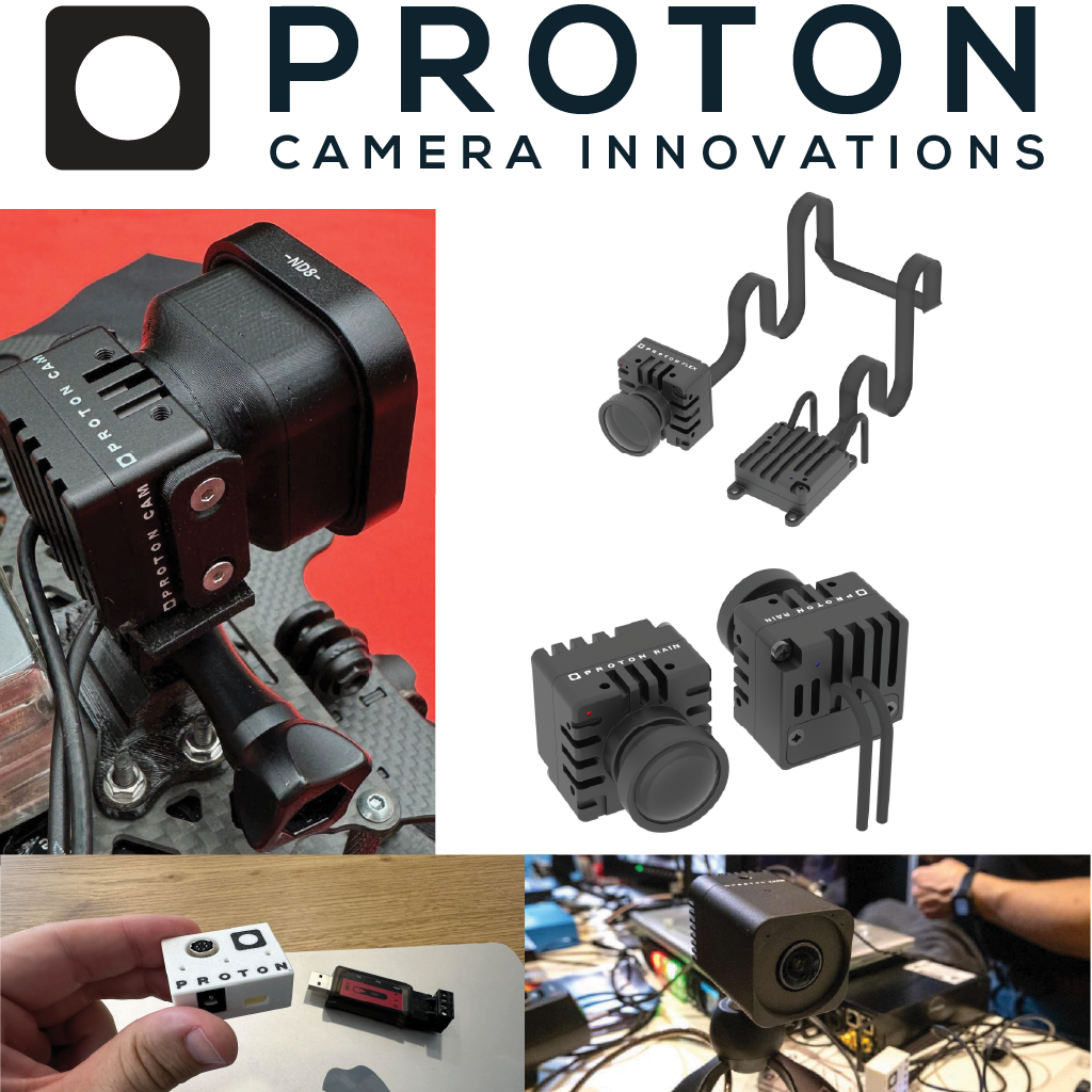 Graphic showing Proton cameras with the Proton Camera Innovations logo at the top